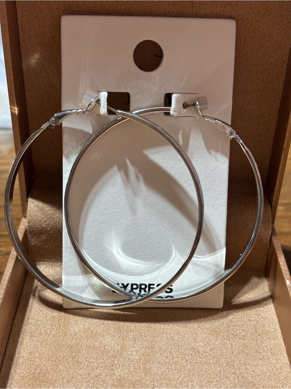 Express Silver Hoop Earrings